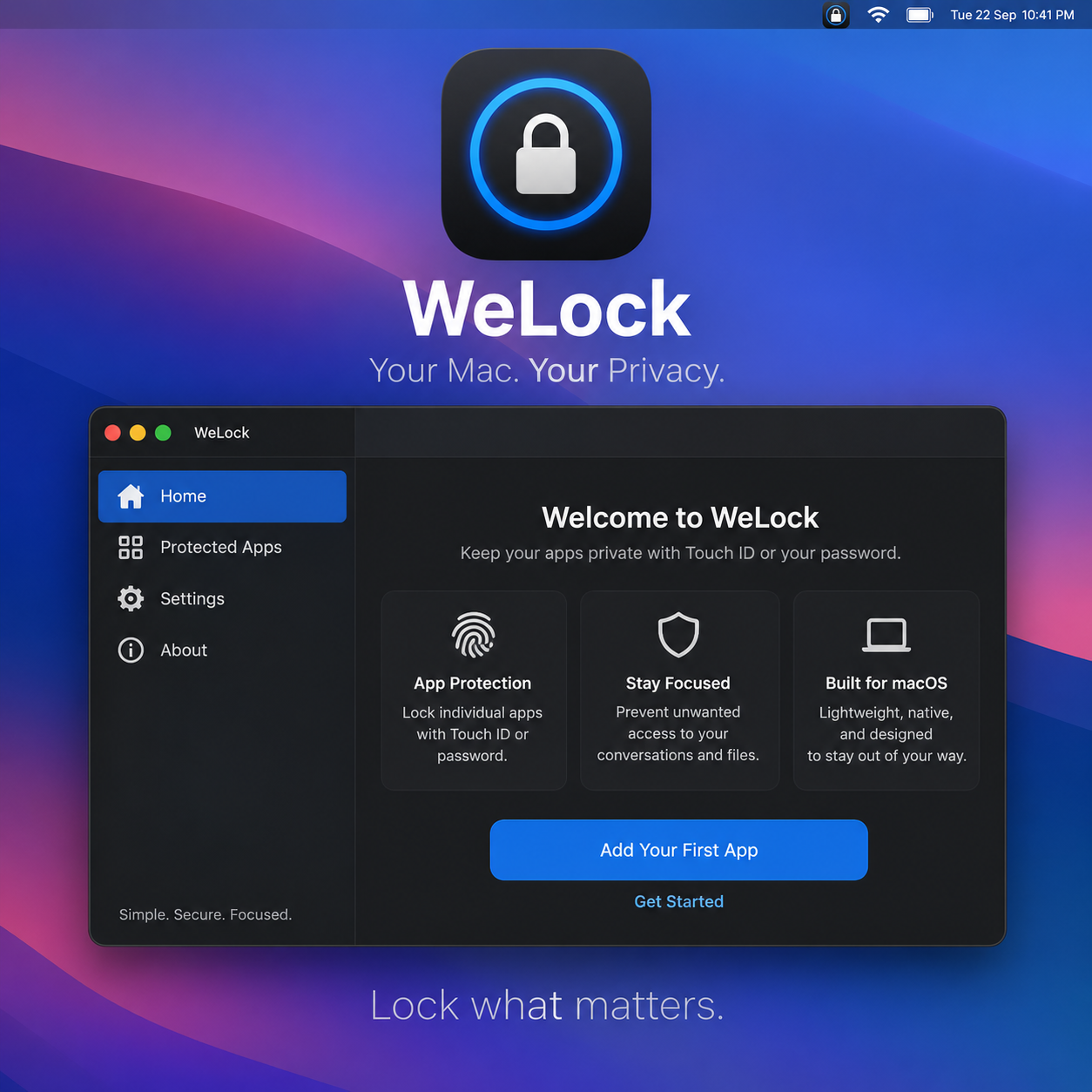 WeLock macOS application preview